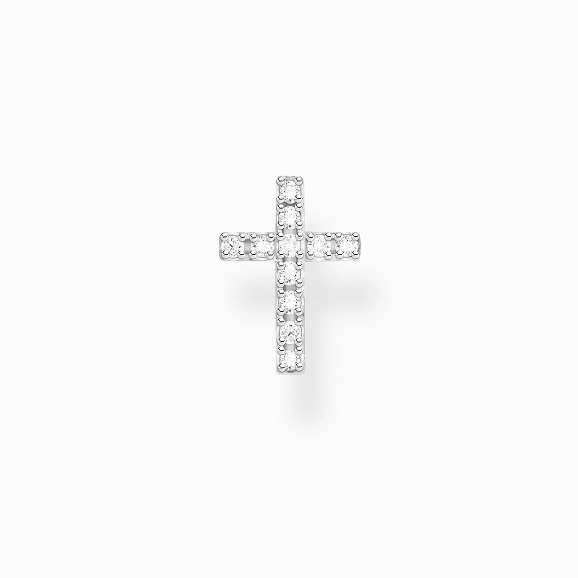 THOMAS SABO Stiftörhängen | Återvunnet 925 silver<STIFT&OUML;RH&AUML;NGEN INDIVIDUELLT KORS silverfargad, vit