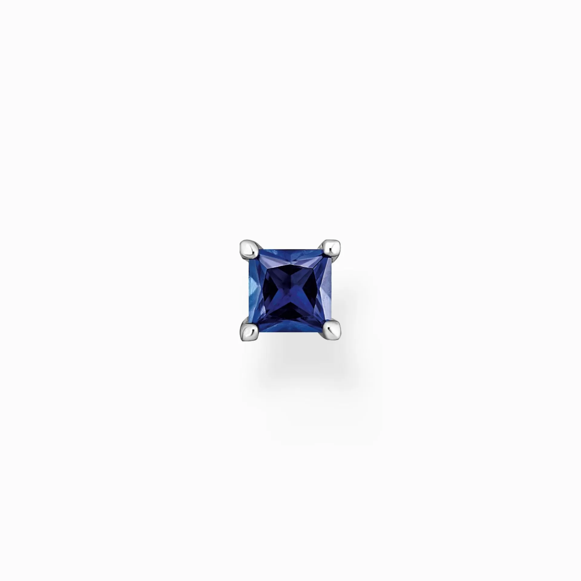 THOMAS SABO Stiftörhängen | Återvunnet 925 silver<STIFT&OUML;RH&AUML;NGEN INDIVIDUELLT MED BL&ARING; STEN SILVER silverfargad, mörkblå