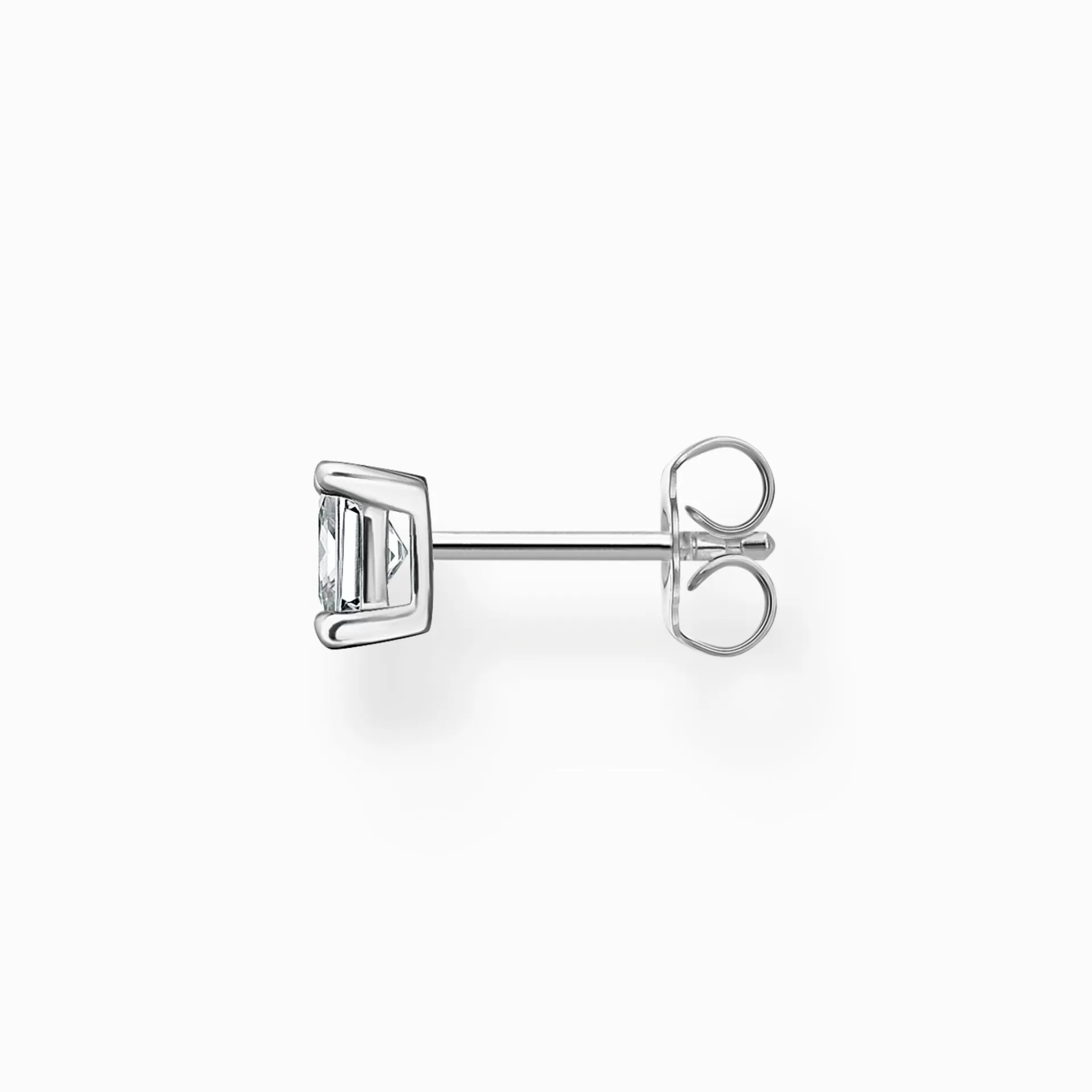 THOMAS SABO Stiftörhängen | Återvunnet 925 silver<STIFT&OUML;RH&AUML;NGEN INDIVIDUELLT MED VIT STEN SILVER silverfargad, vit