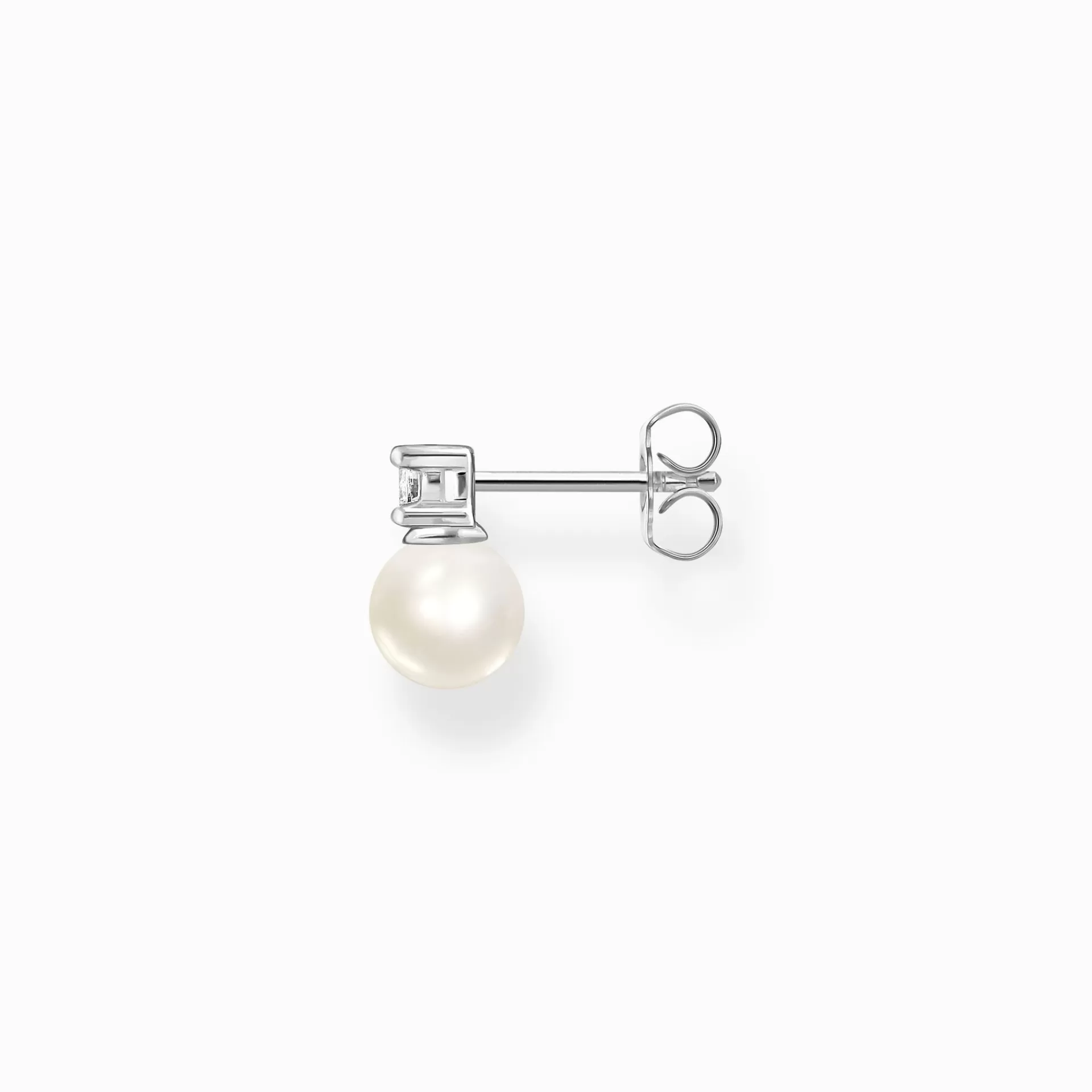 THOMAS SABO Stiftörhängen | Örhängen<STIFT&OUML;RH&AUML;NGEN INDIVIDUELLT P&AUML;RLA MED VIT STEN SILVER silverfargad, vit