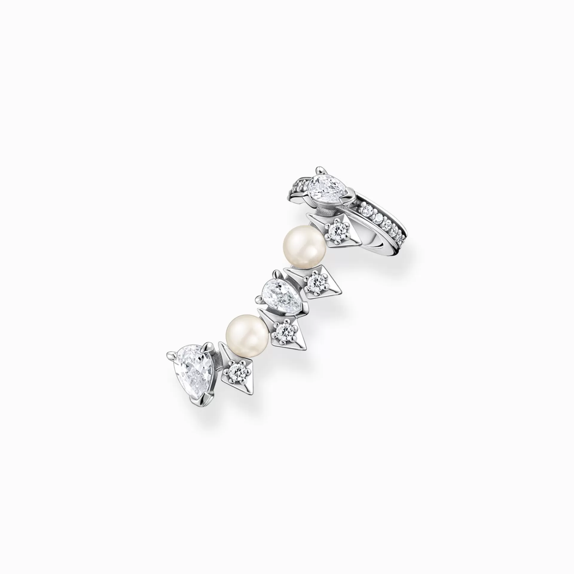 THOMAS SABO Stiftörhängen | Örhängen<STIFT&OUML;RH&AUML;NGEN INDIVIDUELLT P&AUML;RLOR OCH ISKRISTALLER SILVER silverfargad, vit