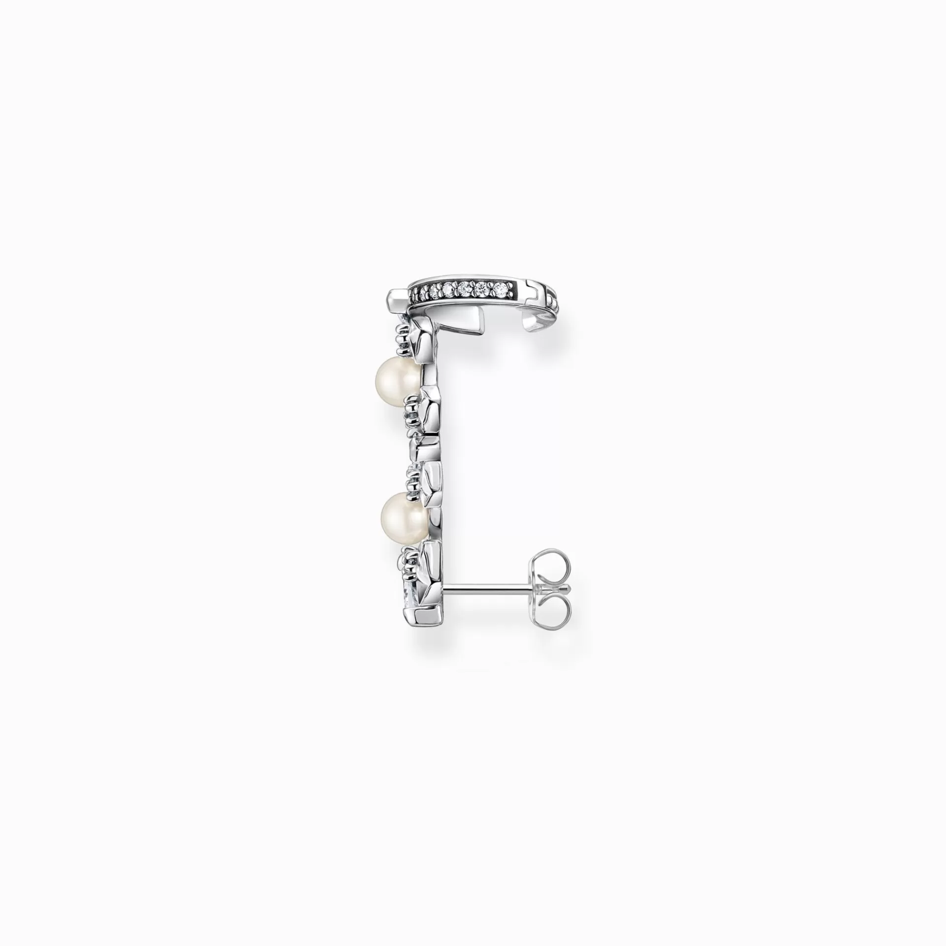 THOMAS SABO Stiftörhängen | Örhängen<STIFT&OUML;RH&AUML;NGEN INDIVIDUELLT P&AUML;RLOR OCH ISKRISTALLER SILVER silverfargad, vit