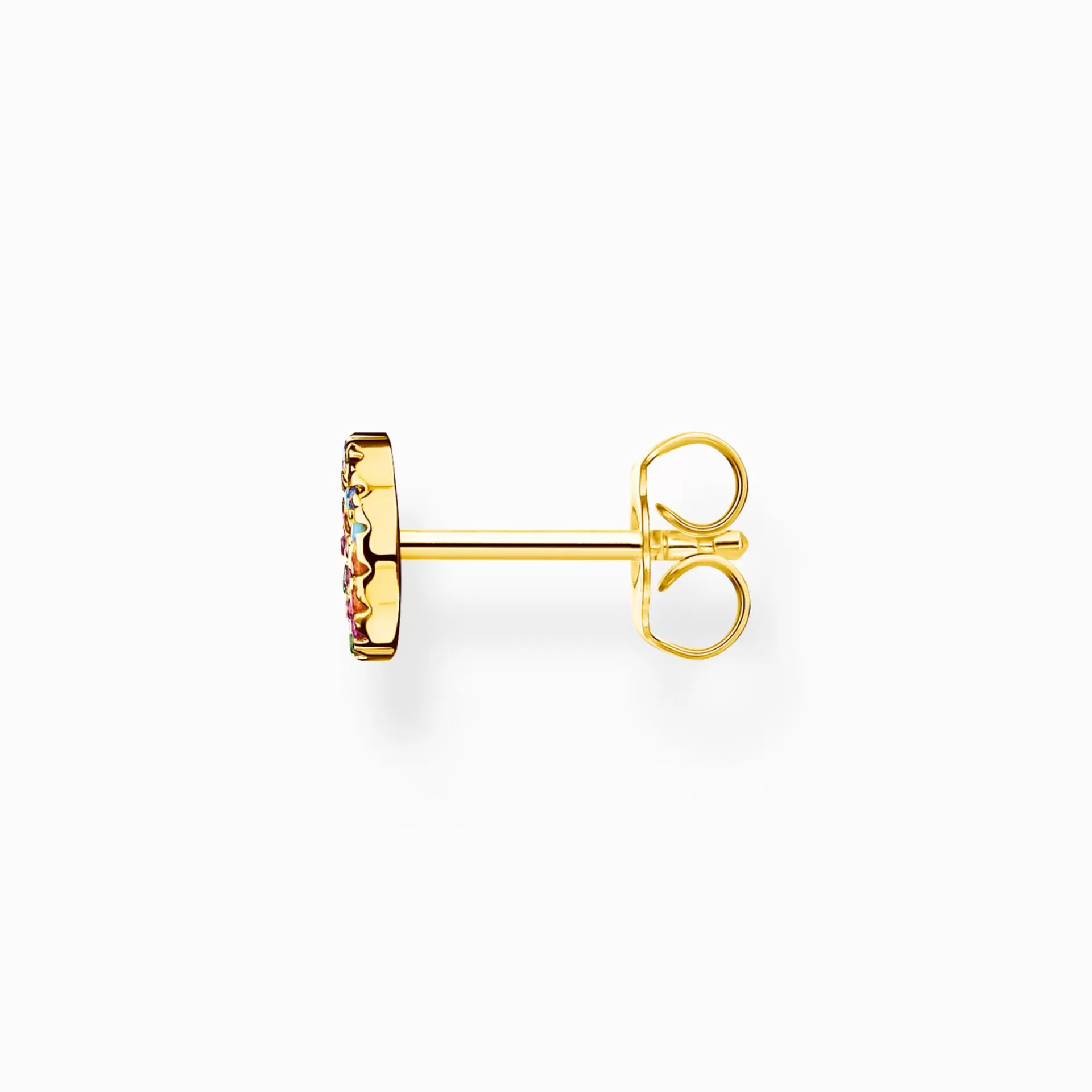 THOMAS SABO Stiftörhängen | 18K plätering<STIFT&OUML;RH&AUML;NGEN INDIVIDUELLT PEACE MED STENAR I F&AUML;RG GULD gult guldfargad, blå, orange, röd, violett, grön, turkos, rosa