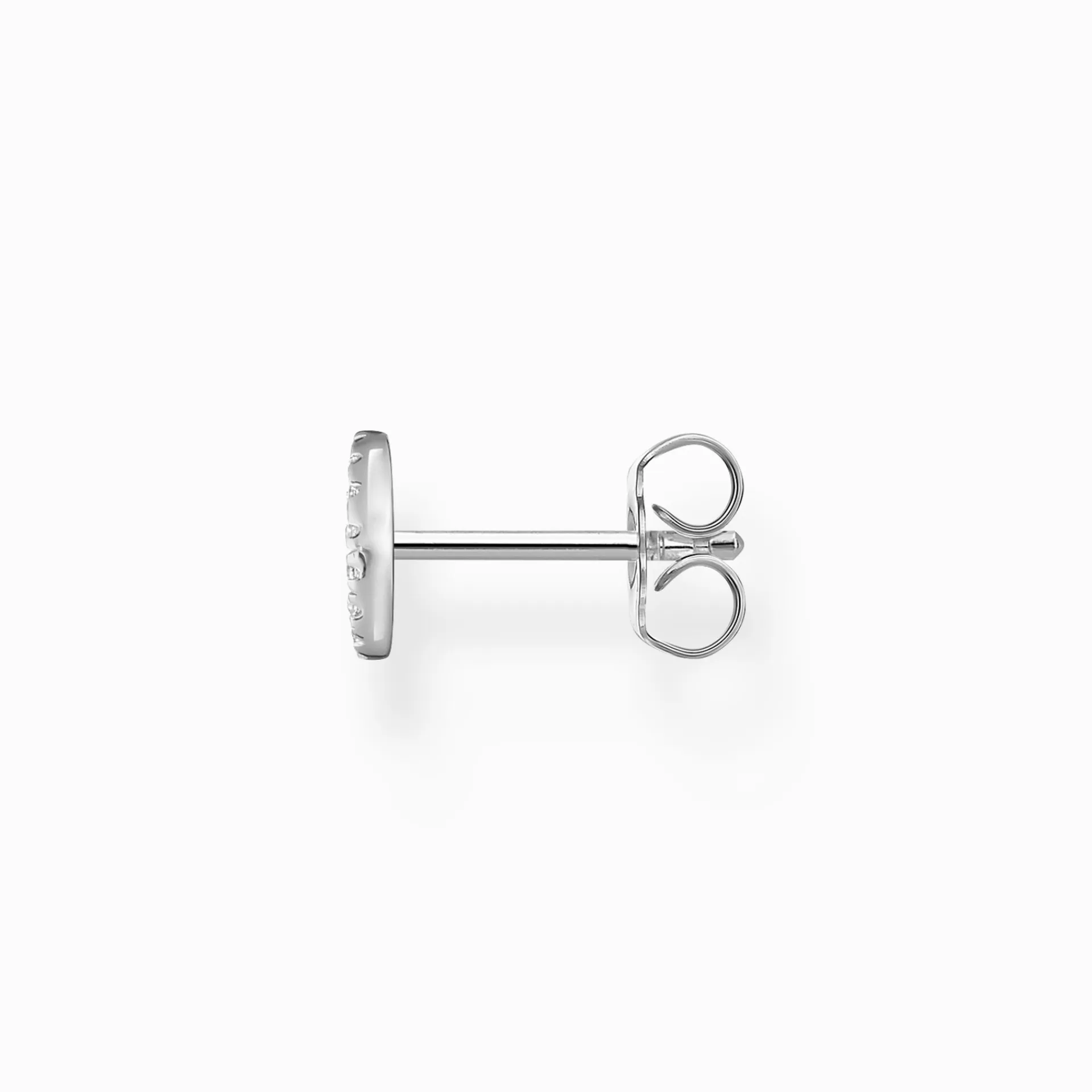 THOMAS SABO Stiftörhängen | Återvunnet 925 silver<STIFT&OUML;RH&AUML;NGEN INDIVIDUELLT PEACE MED VITA STENAR SILVER silverfargad, vit