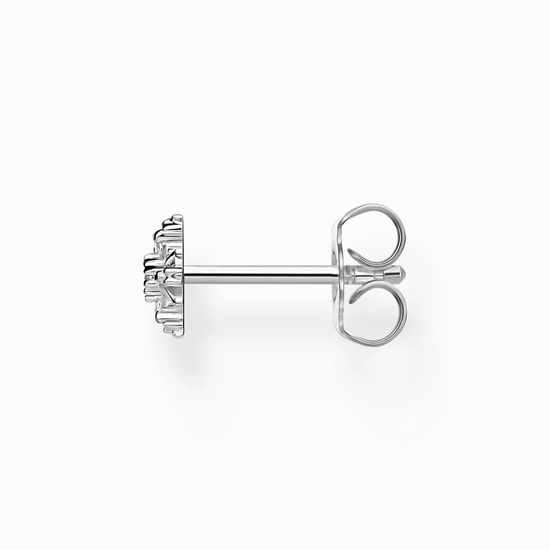 THOMAS SABO Stiftörhängen | Återvunnet 925 silver<STIFT&OUML;RH&AUML;NGEN INDIVIDUELLT SN&OUML;FLINGA MED VITA STENAR SILVER silverfargad, vit