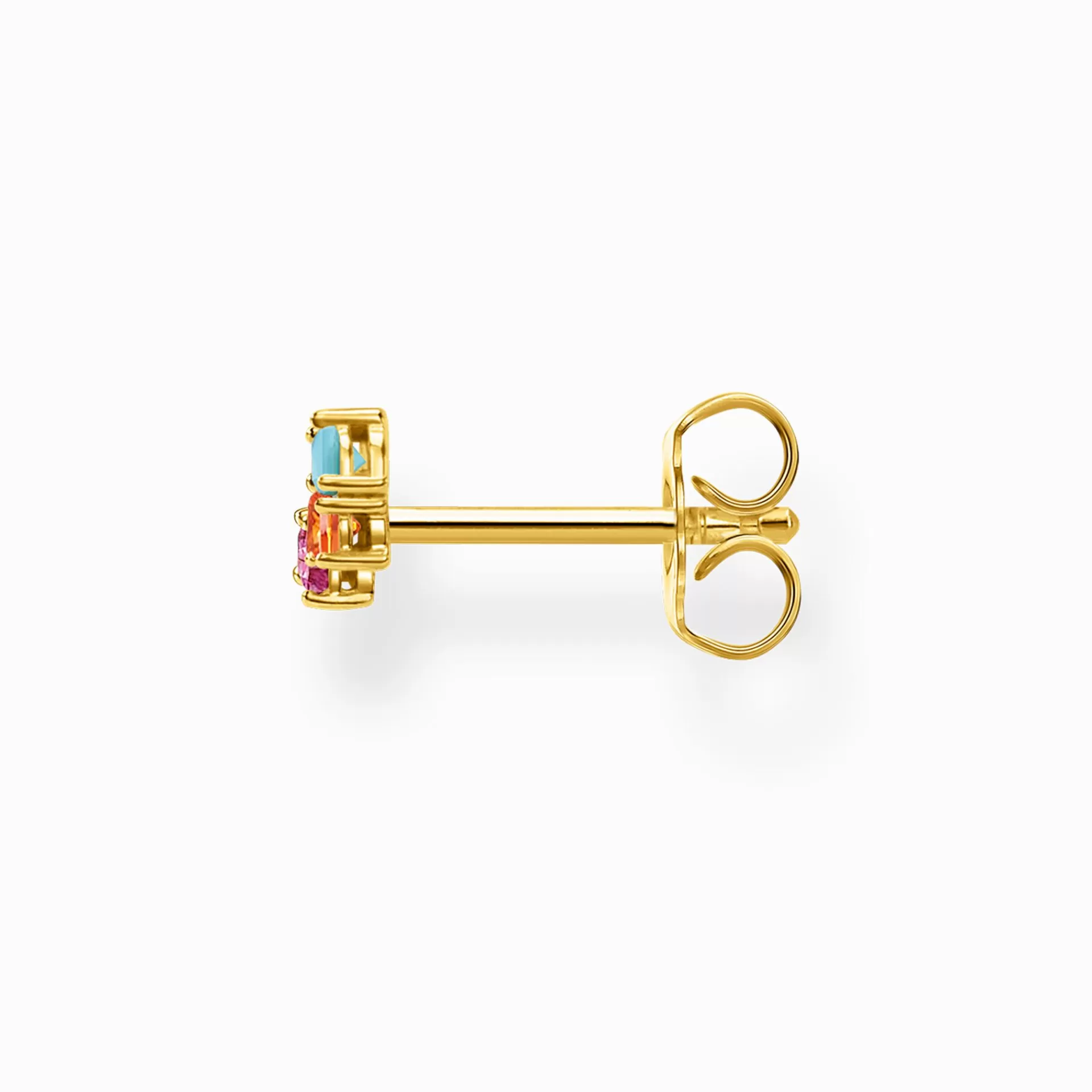 THOMAS SABO Stiftörhängen | 18K plätering<STIFT&OUML;RH&AUML;NGEN INDIVIDUELLT STENAR I F&AUML;RG GULD gult guldfargad, orange, röd, turkos