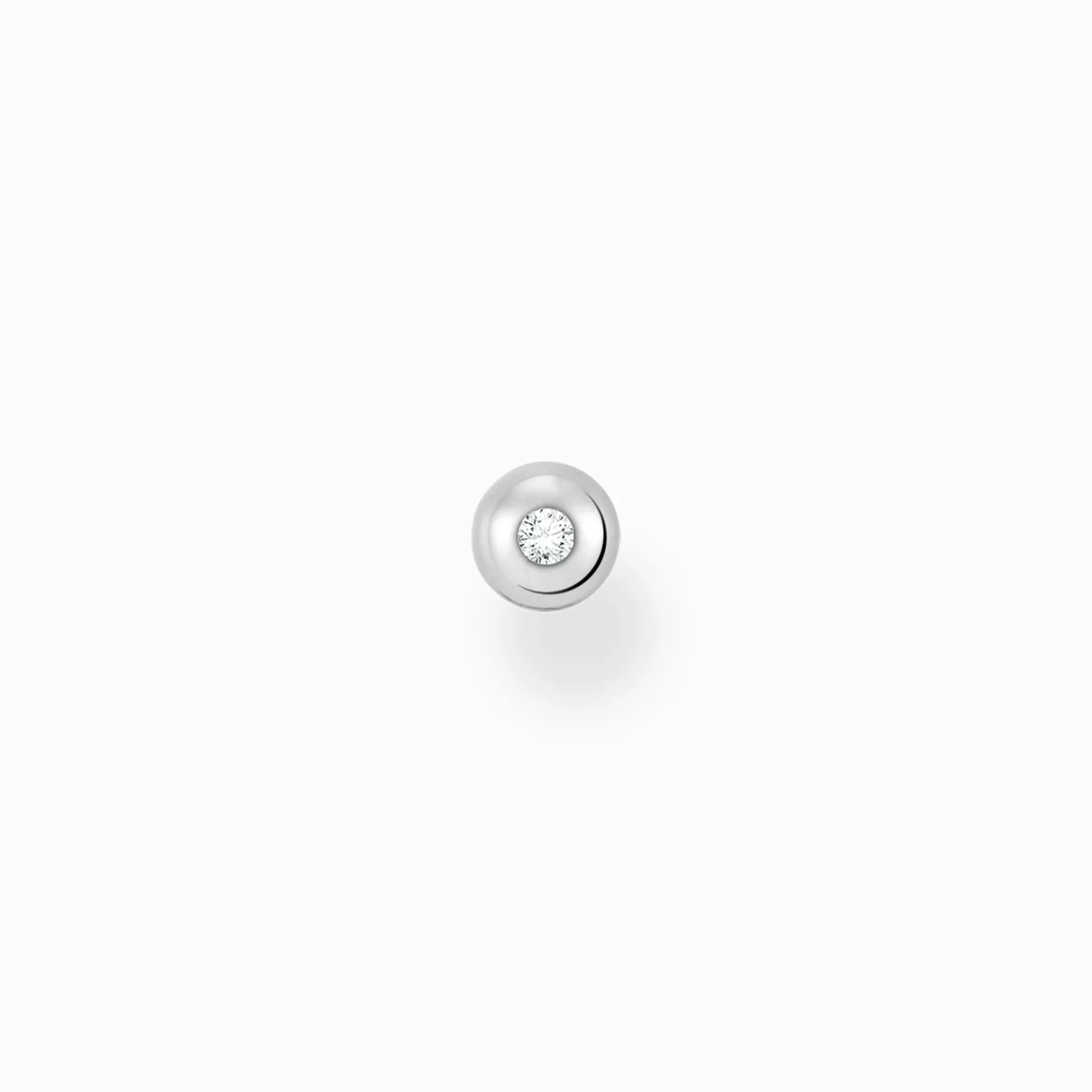 THOMAS SABO Stiftörhängen | Återvunnet 925 silver<STIFT&OUML;RH&AUML;NGEN INDIVIDUELLT VIT STEN SILVER silverfargad, vit