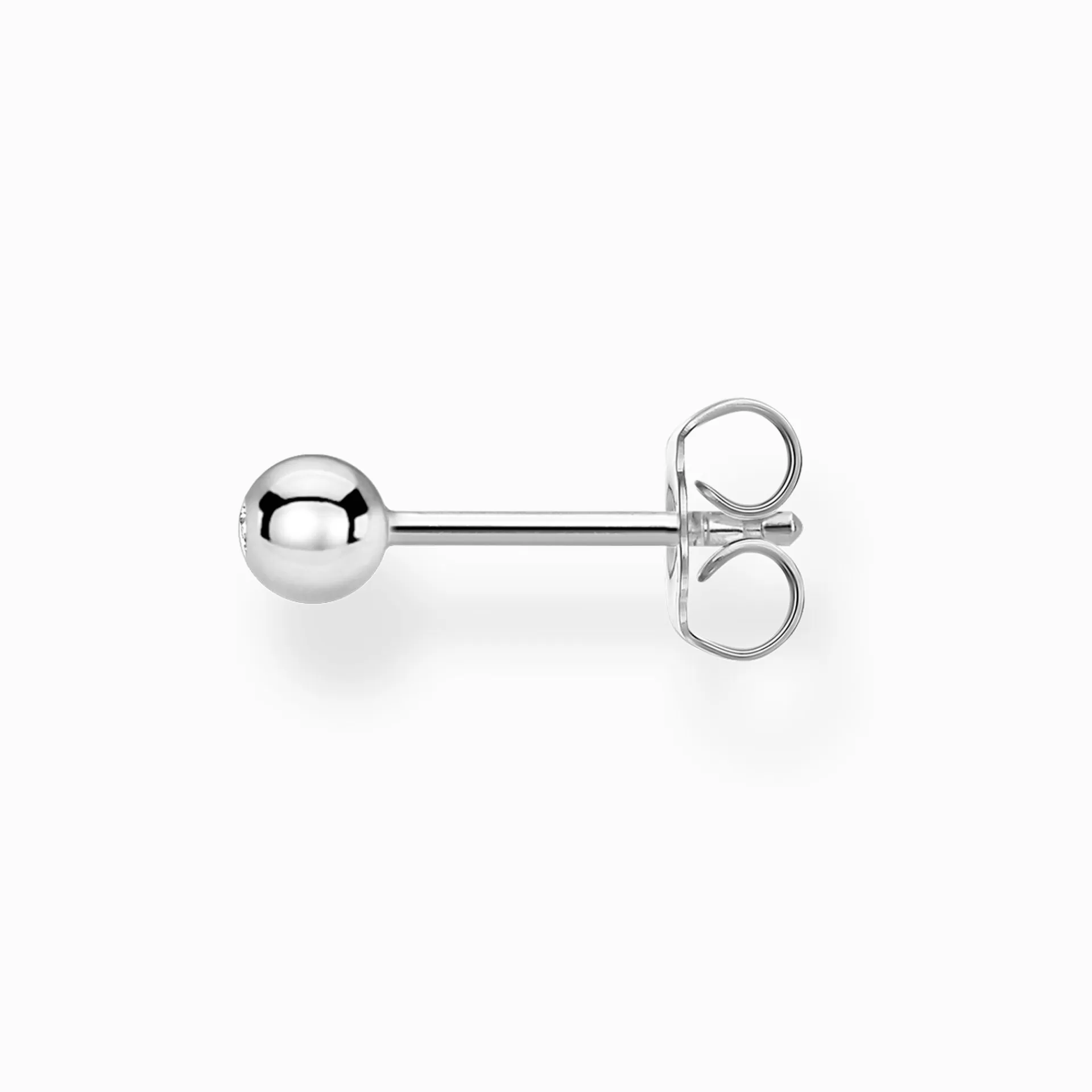 THOMAS SABO Stiftörhängen | Återvunnet 925 silver<STIFT&OUML;RH&AUML;NGEN INDIVIDUELLT VIT STEN SILVER silverfargad, vit