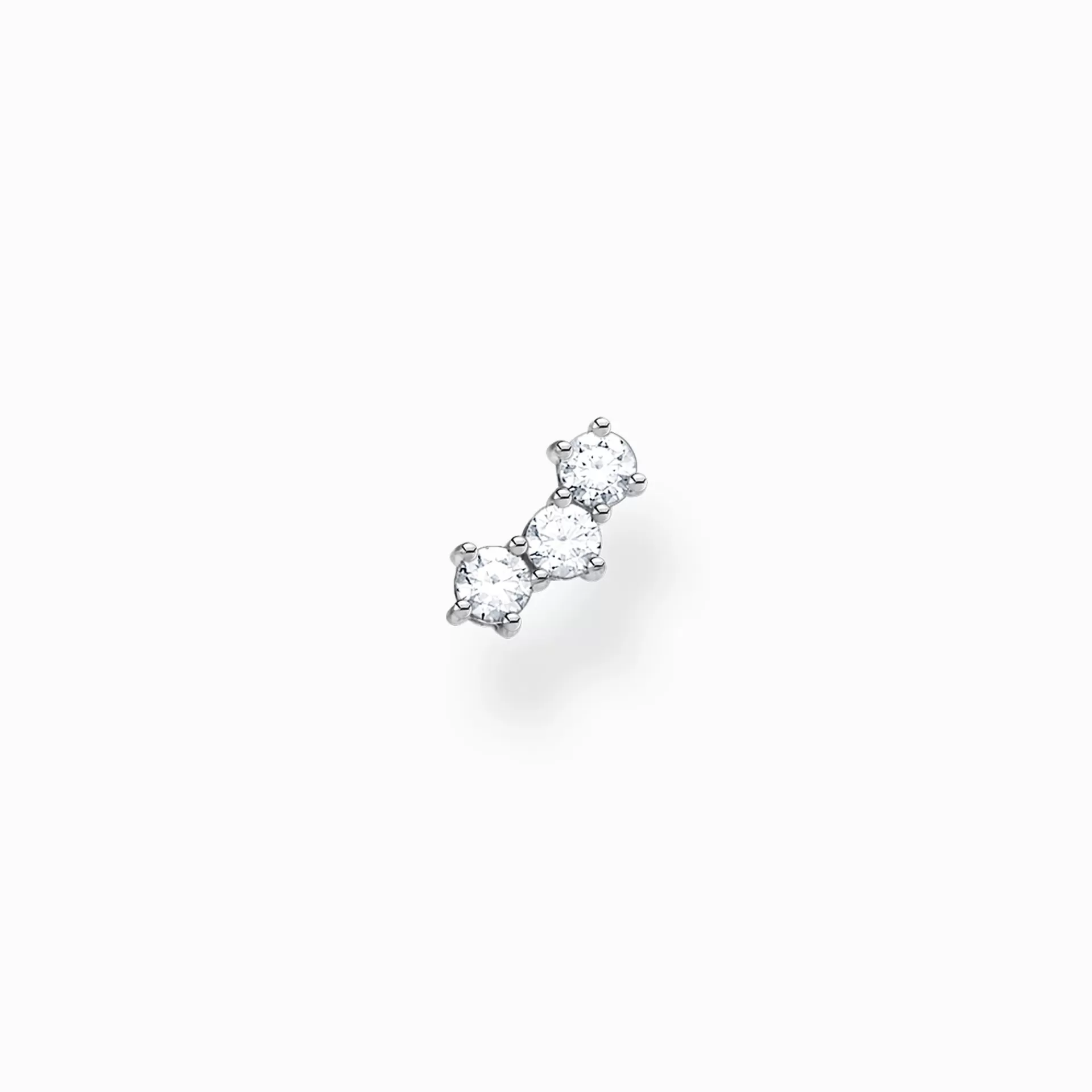 THOMAS SABO Stiftörhängen | Återvunnet 925 silver<STIFT&OUML;RH&AUML;NGEN INDIVIDUELLT VITA STENAR SILVER silverfargad, vit