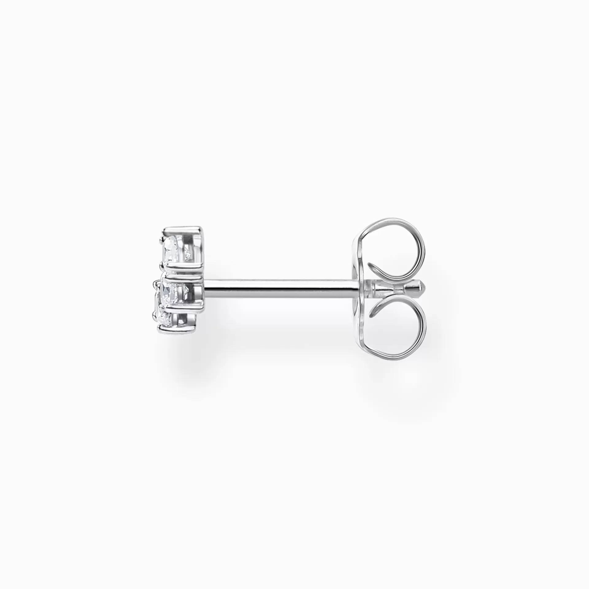 THOMAS SABO Stiftörhängen | Återvunnet 925 silver<STIFT&OUML;RH&AUML;NGEN INDIVIDUELLT VITA STENAR SILVER silverfargad, vit