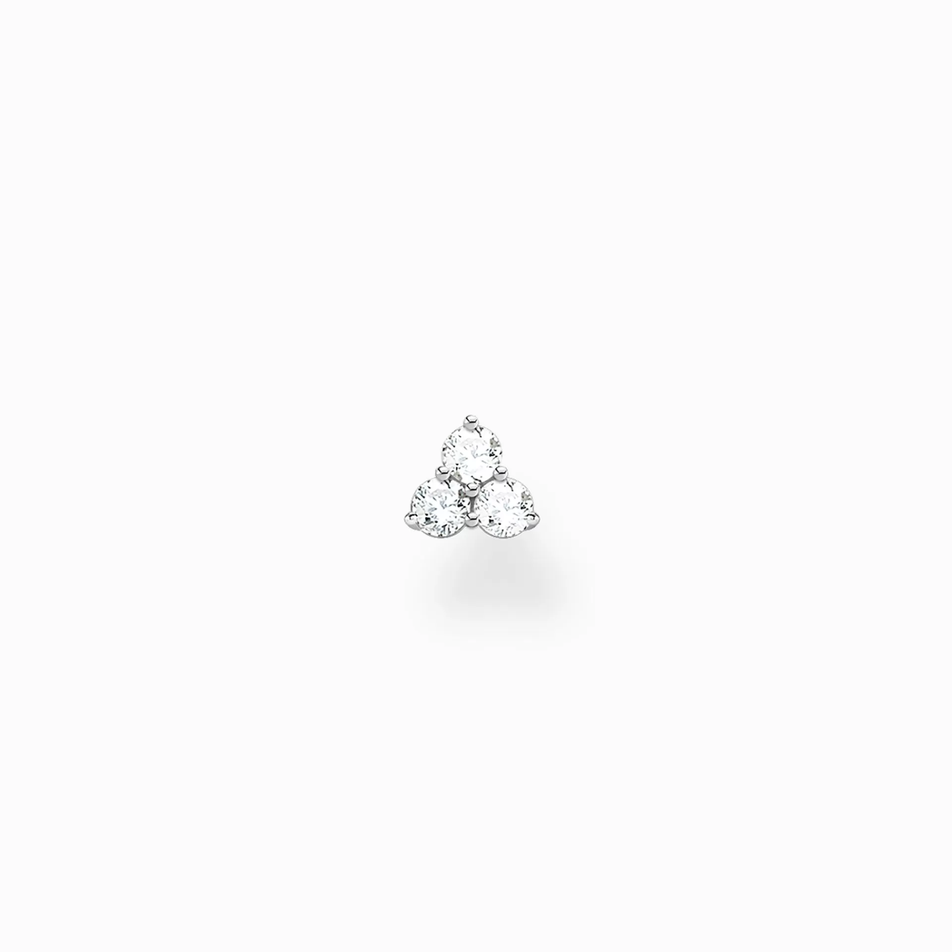 THOMAS SABO Stiftörhängen | Återvunnet 925 silver<STIFT&OUML;RH&AUML;NGEN INDIVIDUELLT VITA STENAR SILVER silverfargad, vit