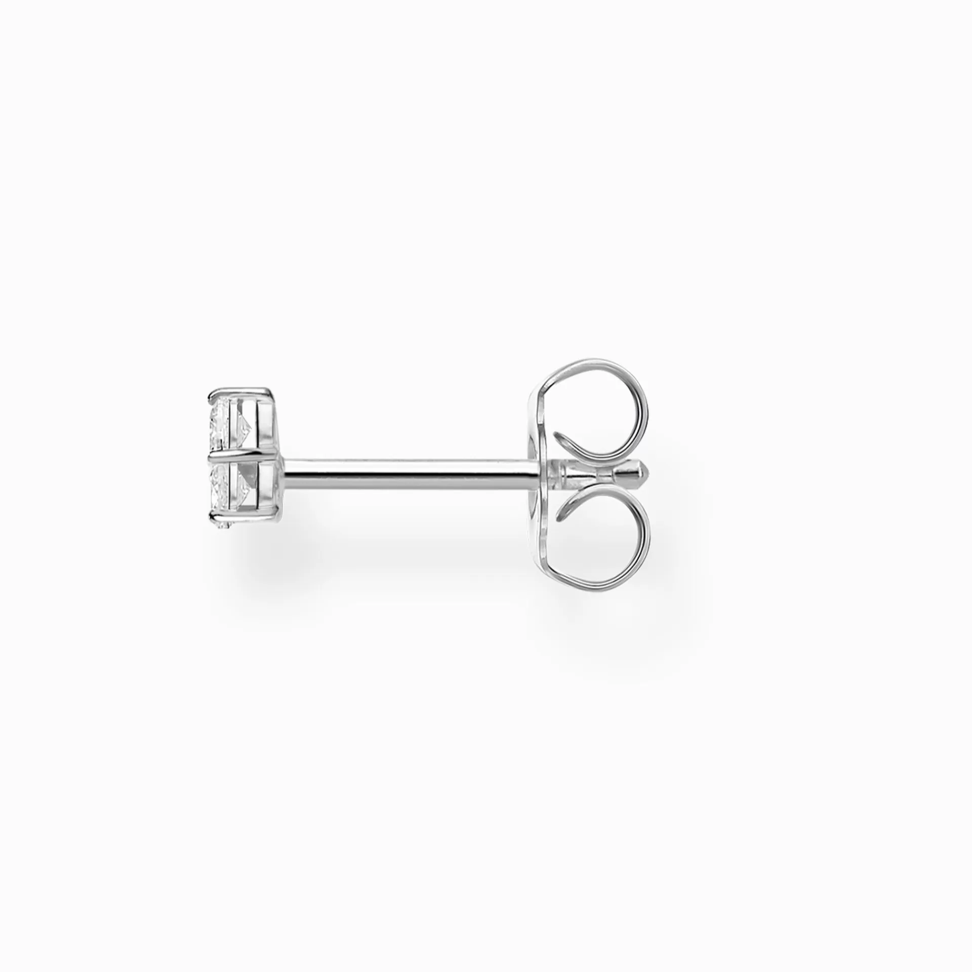 THOMAS SABO Stiftörhängen | Återvunnet 925 silver<STIFT&OUML;RH&AUML;NGEN INDIVIDUELLT VITA STENAR SILVER silverfargad, vit