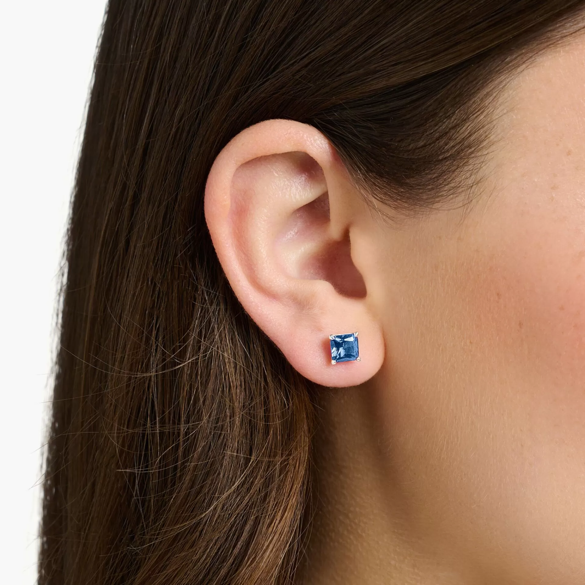 THOMAS SABO Stiftörhängen | Återvunnet 925 silver<STIFT&OUML;RH&AUML;NGEN MED BL&ARING; STEN SILVER silverfargad, blå