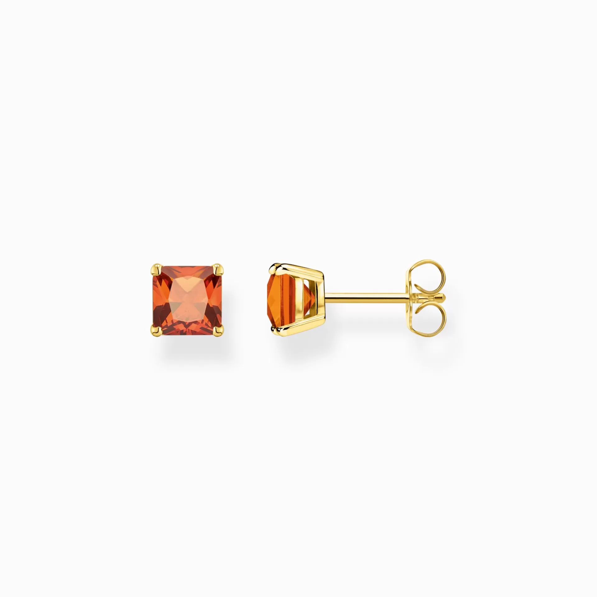 THOMAS SABO Stiftörhängen<STIFT&OUML;RH&AUML;NGEN MED VITA STEN GULDPL&AUML;TERAD gult guldfargad, orange