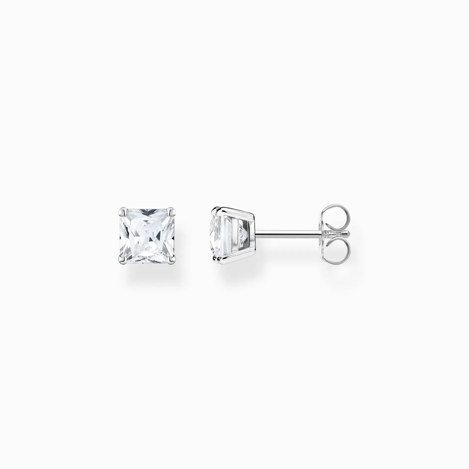 THOMAS SABO Stiftörhängen | Återvunnet 925 silver<STIFT&OUML;RH&AUML;NGEN MED VITA STEN SILVER silverfargad, vit