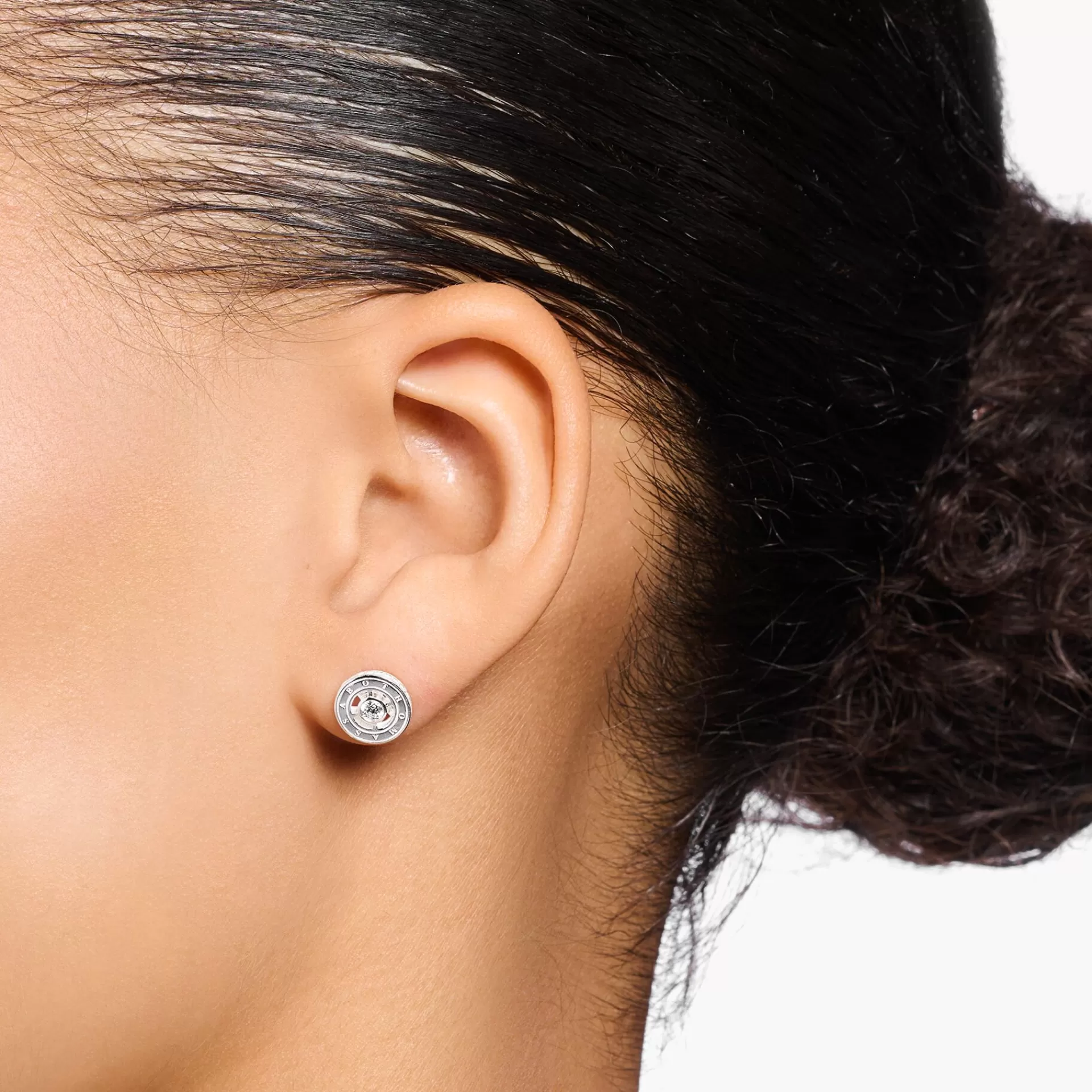 THOMAS SABO Stiftörhängen | Återvunnet 925 silver<STIFT&OUML;RH&AUML;NGEN MED VITA STENAR SILVER silverfargad, vit