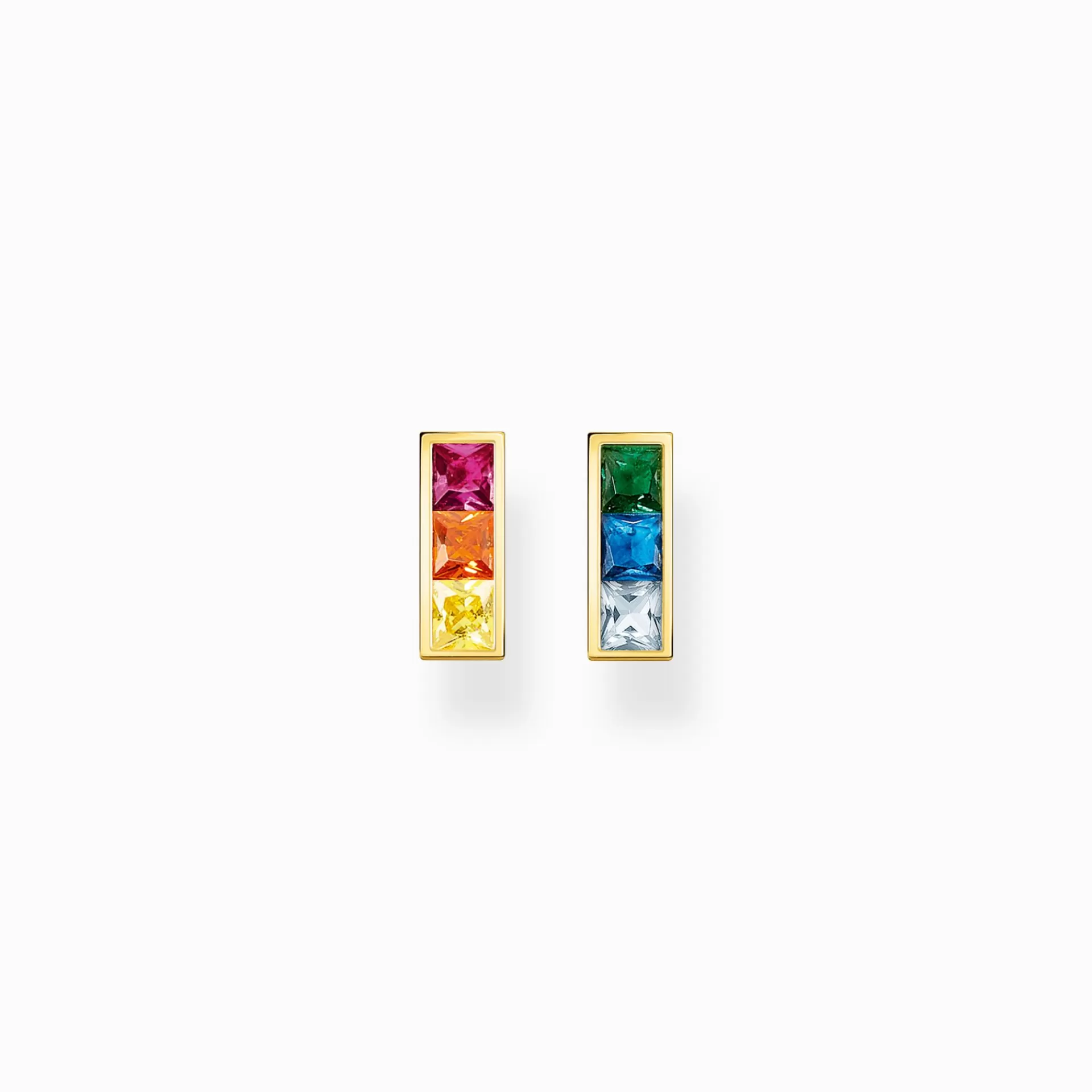 THOMAS SABO Stiftörhängen | Gåvor till henne<STIFT&OUML;RH&AUML;NGEN STENAR I F&AUML;RG GULD gult guldfargad, guld, orange, grön, blå, ljusblå, röd