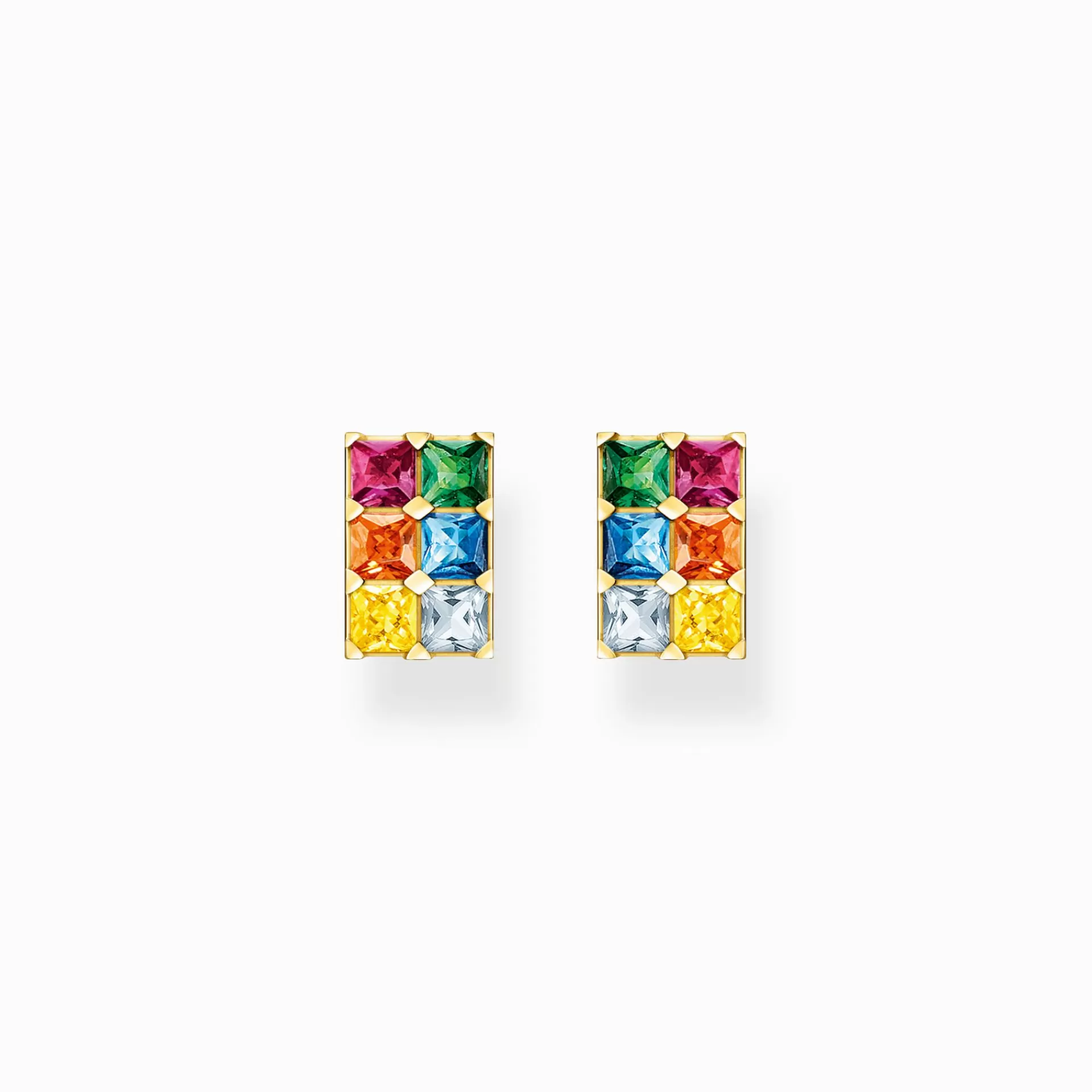 THOMAS SABO Stiftörhängen | Gåvor till henne<STIFT&OUML;RH&AUML;NGEN STENAR I F&AUML;RG GULD gult guldfargad, guld, orange, grön, blå, ljusblå, röd