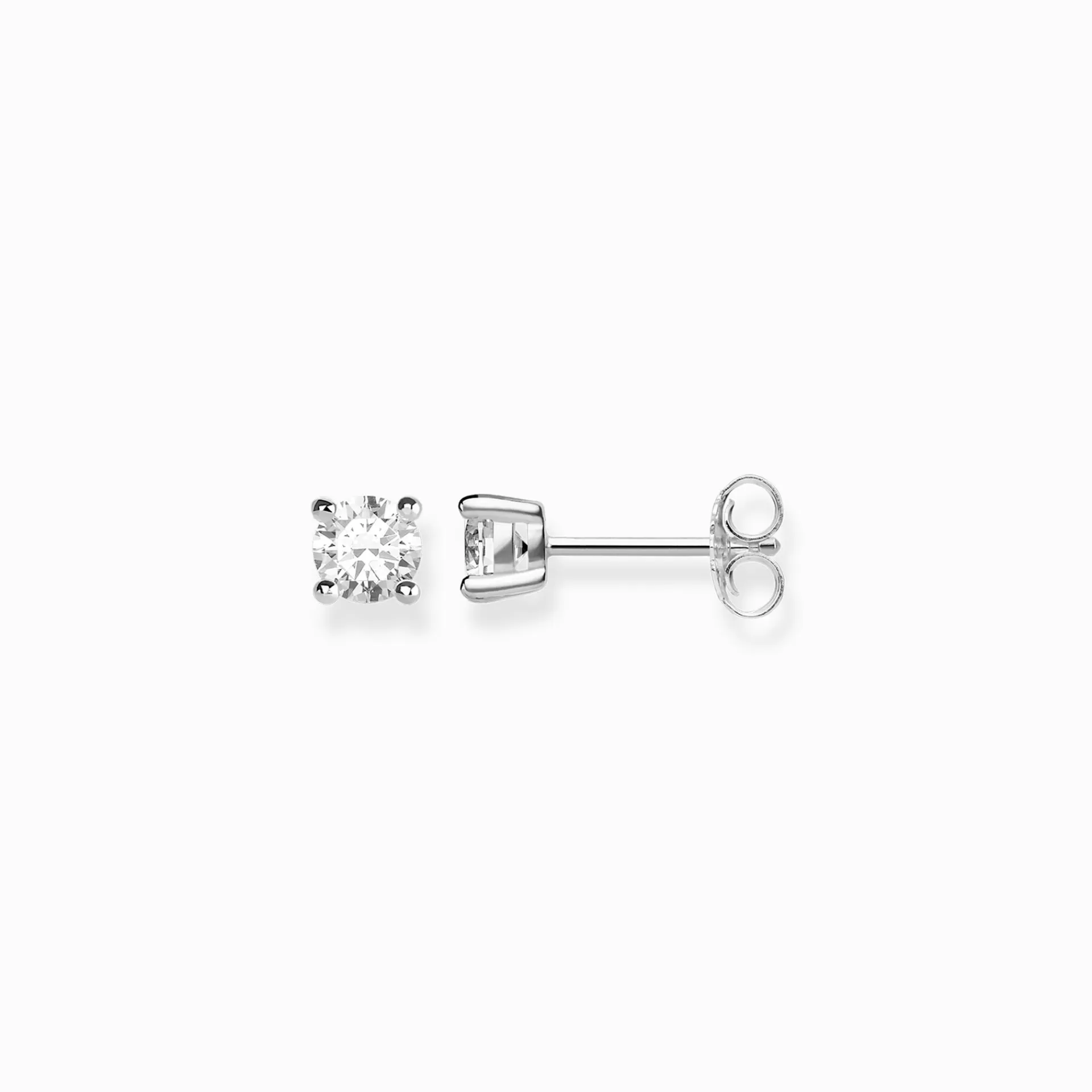 THOMAS SABO Stiftörhängen | Återvunnet 925 silver<STIFT&OUML;RH&AUML;NGEN VIT STEN silverfargad, vit