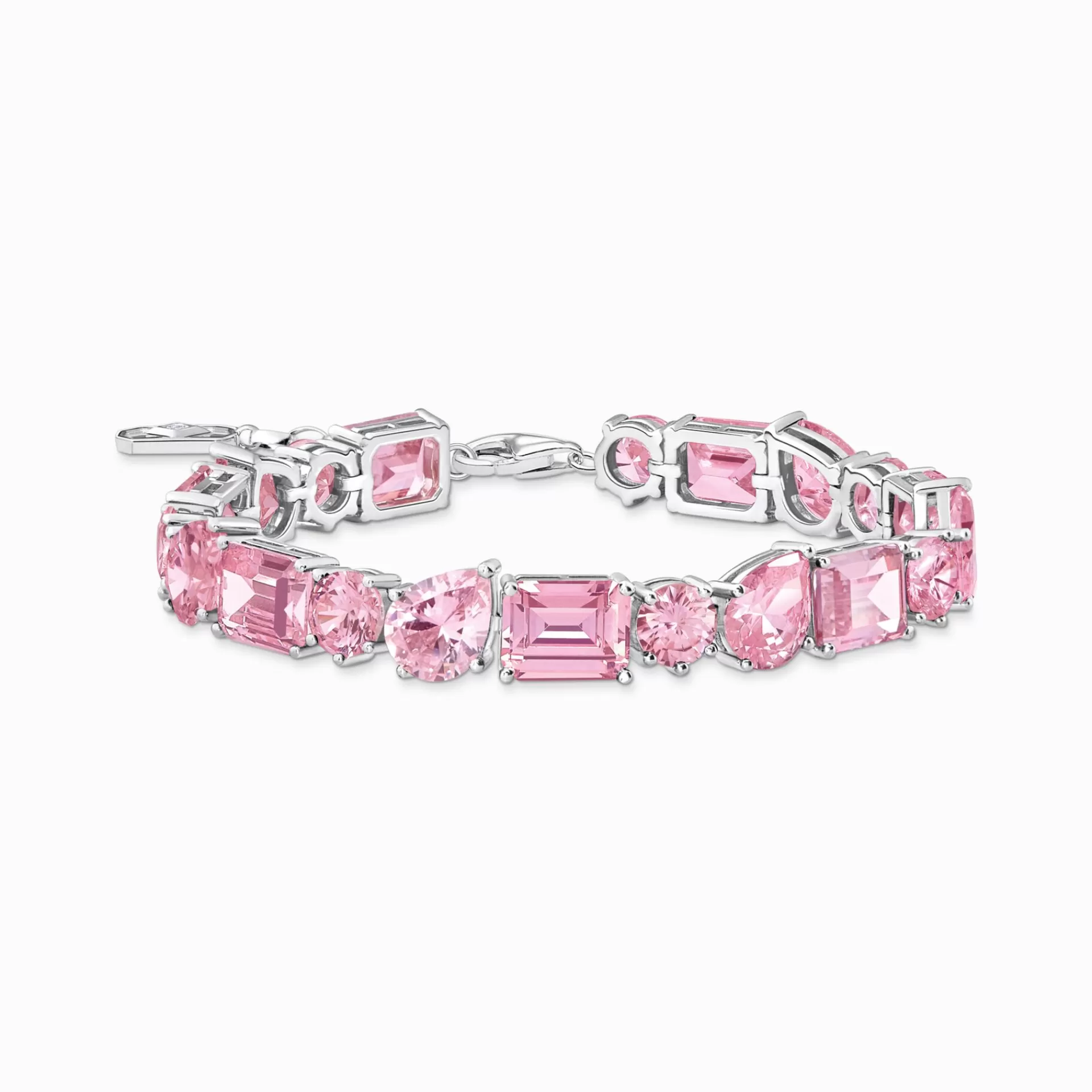 THOMAS SABO Armband | Återvunnet 925 silver<TENNISARMBAND MED 20 F&AUML;RGADE STENAR - SILVER silverfargad, rosa, vit