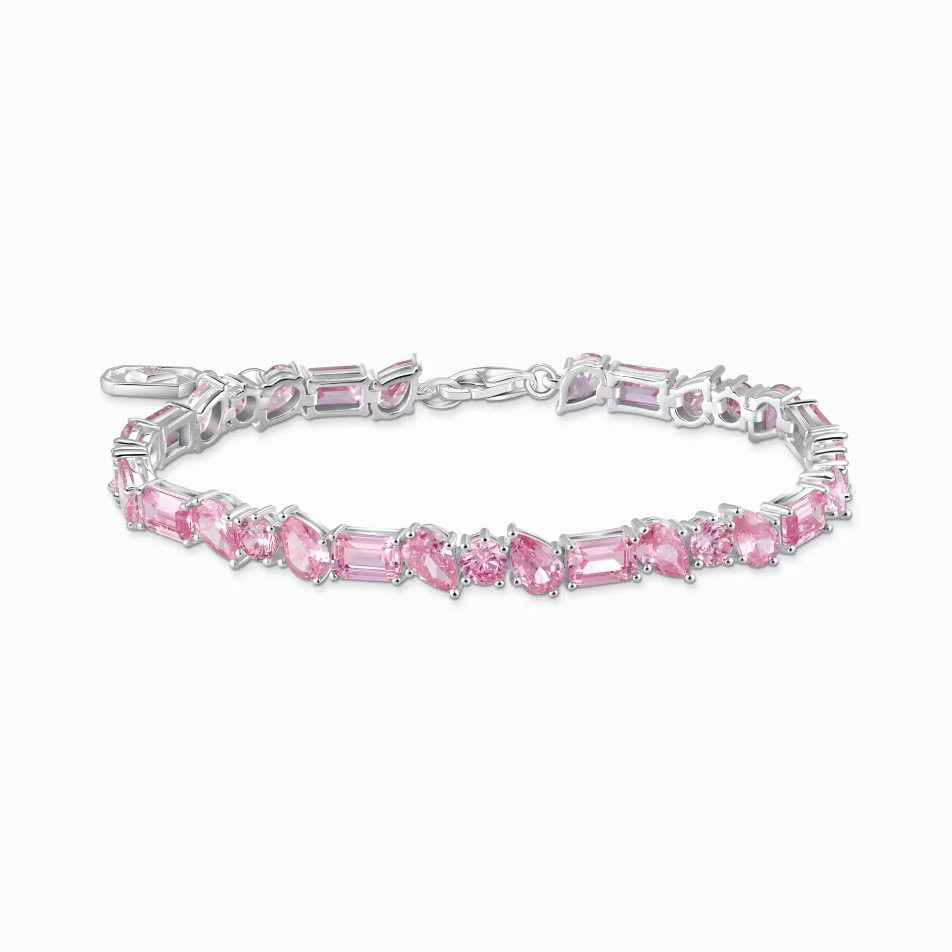 THOMAS SABO Armband | Återvunnet 925 silver<TENNISARMBAND MED 31 F&AUML;RGADE STENAR - SILVER silverfargad, rosa, vit