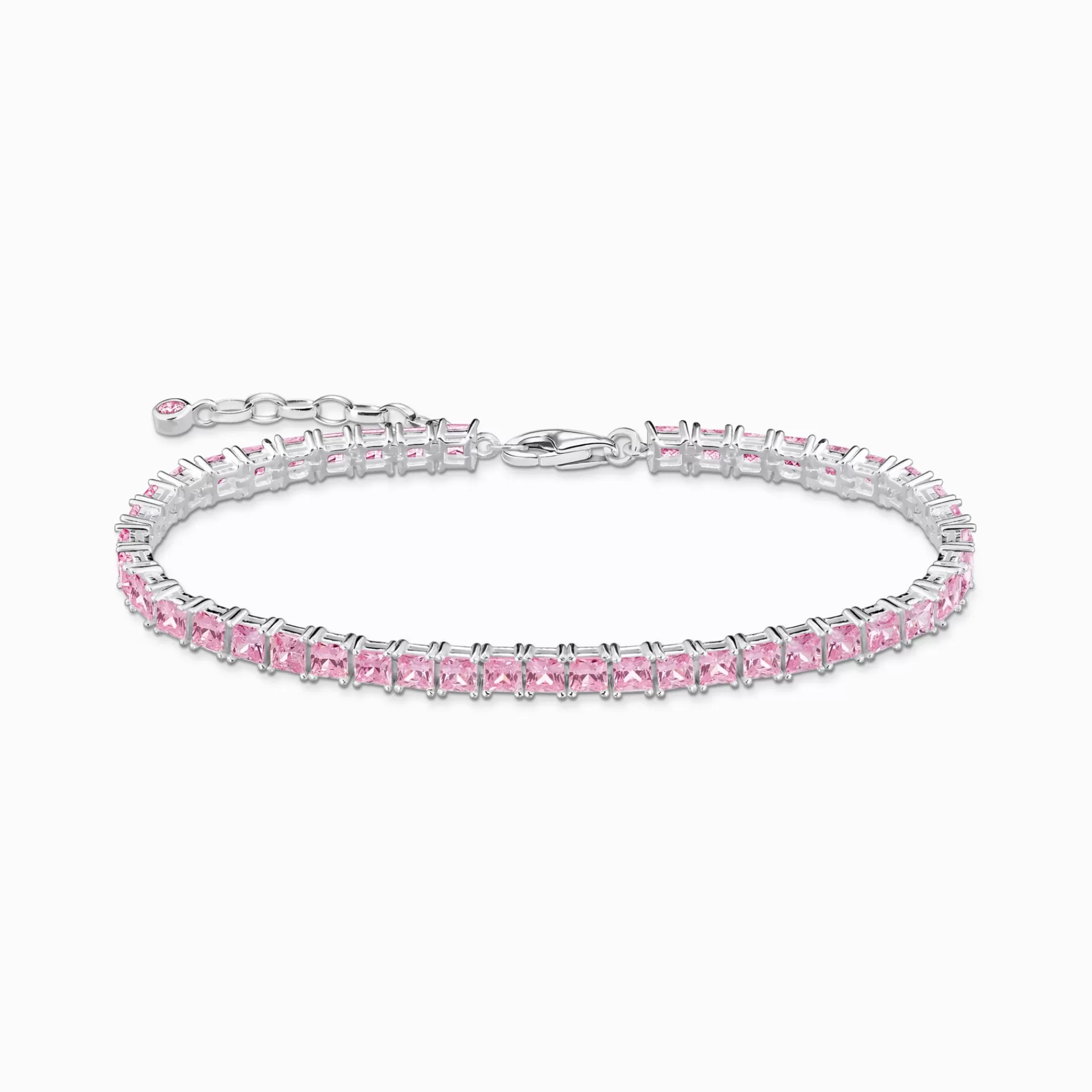 THOMAS SABO Armband | Återvunnet 925 silver<TENNISARMBAND MED ROSA STENAR SILVER silverfargad, rosa